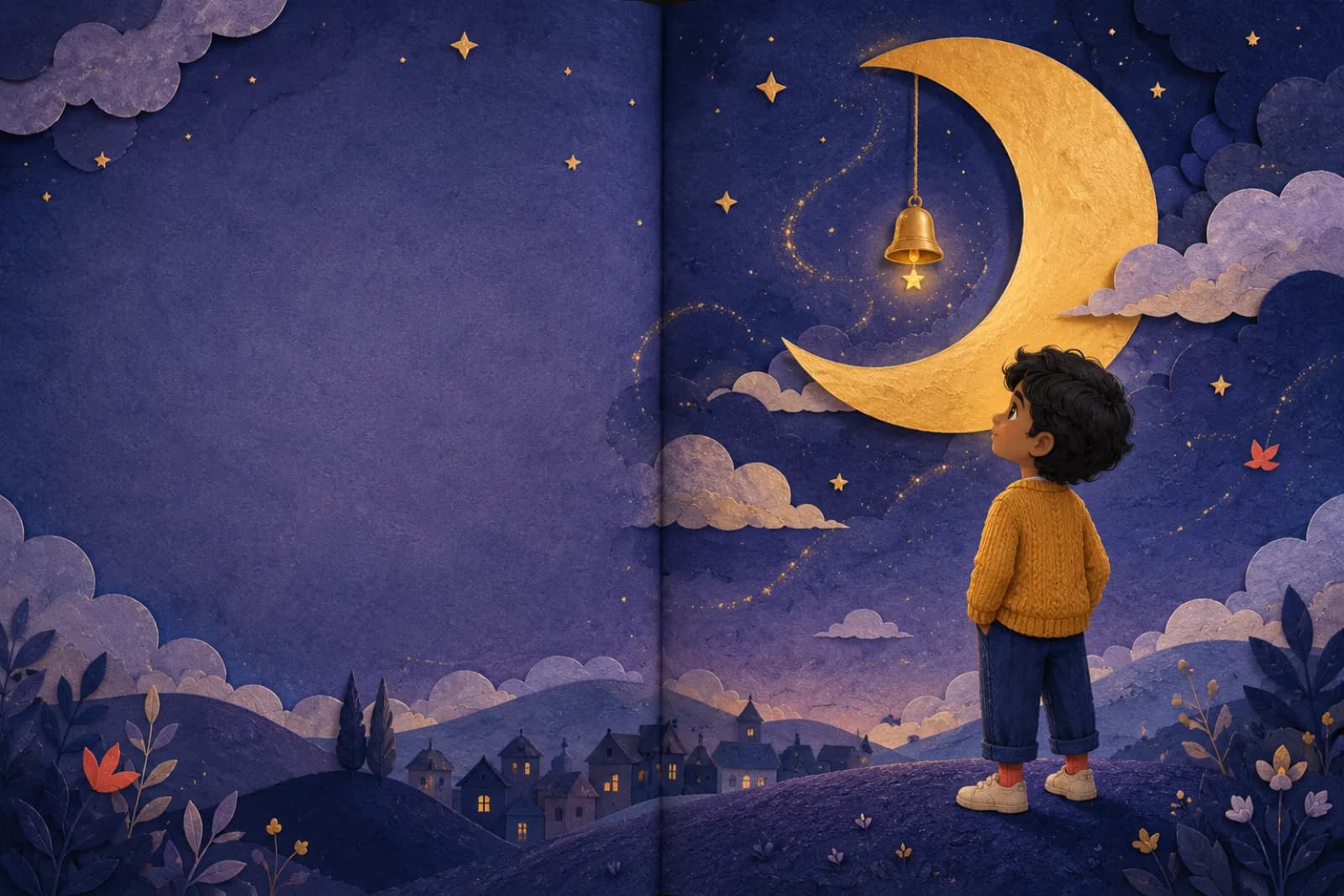 Aarav climbed the hill to ask the moon just one small question.